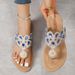 2026 Summer Flat-bottomed Beach Sandals Women's Rhinestone Simple And Light Casual Buckle Toe Sandals_vogvips.com