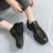 Euro Step Abrasion Resistant Summer New Breathable Mesh Brogue Trendy Soft Sole Men's Leather Slip-On Casual Shoes_vogvips.com