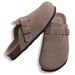 Comwarm Fashion Men's Suede Mules Slippers New Women Clogs Cork Insole Sandals With Arch Support Outdoor Beach Slides_vogvips.com