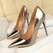 P9 European And American Style Fashion Metal Heel High Heels Women's Shoes High Heel Shallow Mouth Pointy Toe Sexy Nightclub Slimming Shoes_vogvips.com