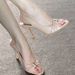 French-style Vintage Ruched Strap Sandals For Women, Summer 2026 New Model, Elegant Metal Buckle Peep-toe High-heeled_vogvips.com
