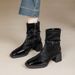 High Heel Short Boots For Women 2025 New Winter Chinese Style Red Wedding Boots Side Zipper Chunky Heel Mid-Calf Boots For Women_vogvips.com