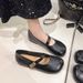 Spring And Autumn Shallow Mouth One Pedal Casual Shoes Doudou Shoes Foreign Trade Women's Shoes Flat Shoes Mary Jane Shoes Single Shoes_vogvips.com