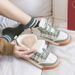 De Xun Women's Cotton Autumn Winter New Thick Soled Big Head Small Dirt Orange And Velvet Warm Sports Board Shoes_vogvips.com