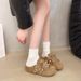 Women's Soft Soled Wedge Sandals Spring Style Suede Tassel Bow Closed Toe Outdoor Wear Thick Sole Birken Style Sandals_vogvips.com