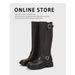 Retro Maillard Women's Slip-On Boots Autumn/Winter Round Toe Distressed Color Over-The-Knee Rider New Style_vogvips.com