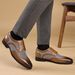 HPIOPL Men's Brogue Loafers - Classic Houndstooth Pattern, Breathable Casual Dress Shoes For Business & Leisure_vogvips.com