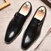 British Style Buckle Monk Men's Trendy Top Layer Cowhide Carved Brogue Gentleman Formal Business Pointed Leather Shoes_vogvips.com