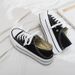New Height Increasing Half Slip Canvas Shoes For Female Students Lazy Two Wear White Shoes For Female Version Casual 8117_vogvips.com