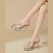 Floral High Heels Waterproof Platform Slip-On Outdoor 2025 Summer New Crystal Chunky Heel Women Sandals_vogvips.com