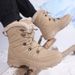 Winter Men's Snow Boots With Plush Ulation Cotton Shoes For Sports, Windproof, Lace Up, Wear-Resistant, Outdoor Large_vogvips.com