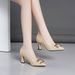 Women's Low Cut Pointed Toe Chunky Heeled Professional Work Shoes Rhinestone Decorated plus Size Autumn Export Style Dress Footwear for Petite Ladies_vogvips.com