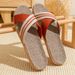 Linen Home Use, Thick Sole Straw Woven Summer Sandals For Men And Women, Indoor Non-Slip Odor-Free Slippers_vogvips.com