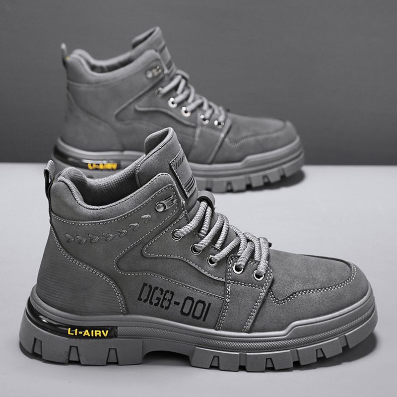 European Warm Series Autumn Winter New Fashion Versatile High-top Leather Motorcycle Yellow Martin Outdoor Sports Travel Height-increasing_vogvips.com