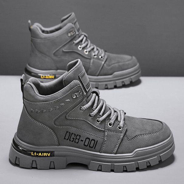 European Warm Series Autumn Winter New Fashion Versatile High-top Leather Motorcycle Yellow Martin Outdoor Sports Travel Height-increasing_vogvips.com