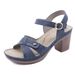 Summer New 2025 Metal Buckle Stitching Strap Thick Heel Comfortable Large Size Women's Sandals_vogvips.com