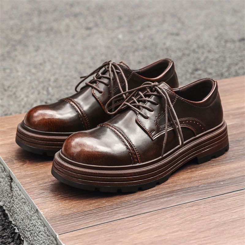 Triple Joint Casual Derby 2025 New Leather Trend Versatile British Suit Men's Shoes_vogvips.com