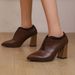 Spring Women's Wood Grain High Heels Shoes, Pointed Toe Slip-On Comfortable Pumps, Plus Size 32-50, Durable Daily Wear_vogvips.com