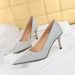 9611-A8 Fashion Women's Shoes Slim High Heel Shallow Mouth Pointed Metal Bead Rivet Nightclub Single Shoe_vogvips.com