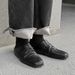 Square Toe Pleated Loafers, One Foot Flat Half Slipper Shoes, Couple's Slippers 14949-24249-T_vogvips.com