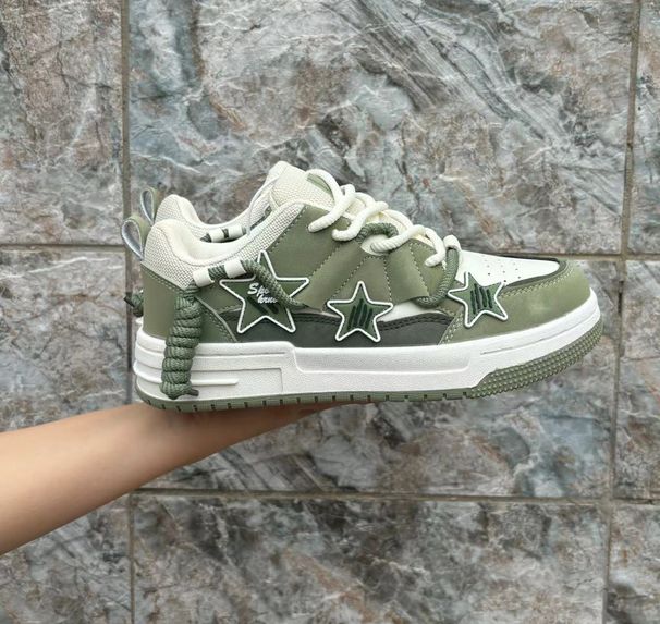 2025 New Star Sneakers Board National Trend Design Versatile Men's Women's Couple Low-top Thick-soled Skate Shoes_vogvips.com