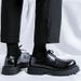Leisure Business Thick Soled Men's Lace Up Leather Sneakers Man Minimalism Casual For Men Party Walking Fashion Shoes_vogvips.com