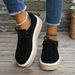 Large Size For Autumn And Winter 2023 Women's , Canvas Tie Up Thick Soles, Casual Round Toe, Thickened Warm Cotton_vogvips.com