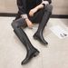 Women's Shoes Knee High Boots Chunky Heel Round Toe Slip On Riding Boots Winter Fall Spring Casual Comfortable Waterproof Faux Leather Boots_vogvips.com