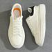 Sneakers 2025 New Summer Genuine Leather White Men's Casual Thick Sole Height Increasing Perforated Breathable Trendy_vogvips.com