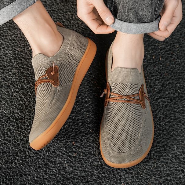 Men's plus Size Wide Toe Barefoot Sports Shoes Breathable Mesh Flyknit Casual Running Trendy Spring Style_vogvips.com