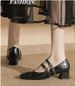 Bare Color Mary Jane Small Leather Shoes For Women With A Skirt, Thick Heel, Women's Evening Dress, Gentle Style Shoes For Women_vogvips.com