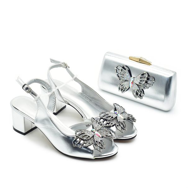Shoe With Set Design Party Bow Rhinestone Wedding Shoe Bag_vogvips.com