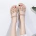 HM- 0.5kg Women's Female Students, Fashionable 2026 New Summer Roman-style Flat Korean-style Large-size Shoes For Women_vogvips.com