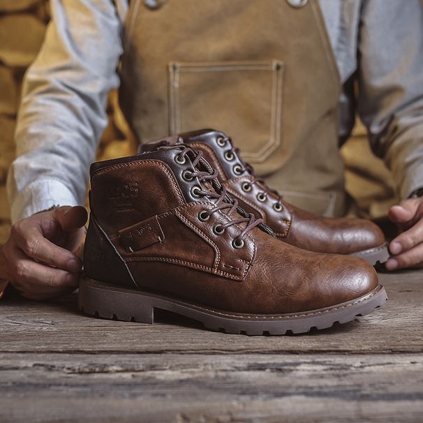 Men's Leather Boots Martin Boots Men's Boots Large Size Zipper Short Boots Men's Shoes High Top Shoes Desert Tooling Boots_vogvips.com