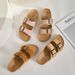 Genuine Leather For Women, Summer Outdoor Wear, 2026 New Model, Thick-soled, Flat Strap, Women's Beach Half-slippers_vogvips.com
