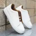 Leather White Sports Shoes Men's Classic Casual Flat Shoes, Daily Wear_vogvips.com