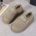 Women's Shoes Retro Platform Shoes, Autumn And Winter, Versatile And Trendy, Fleece Lined, Height Increasing, Women's Single Shoes._vogvips.com