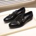 Euro Step Men's Loafers Gentleman Banquet Party Dress Patent Leather Mixed Horsehair High-end Double Buckle Monk Shoes_vogvips.com
