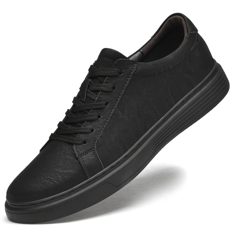 Men's Shoes Board Shoes Men's Cowhide Hollow Breathable Trendy Lace-up Retro Men's Casual Shoes_vogvips.com