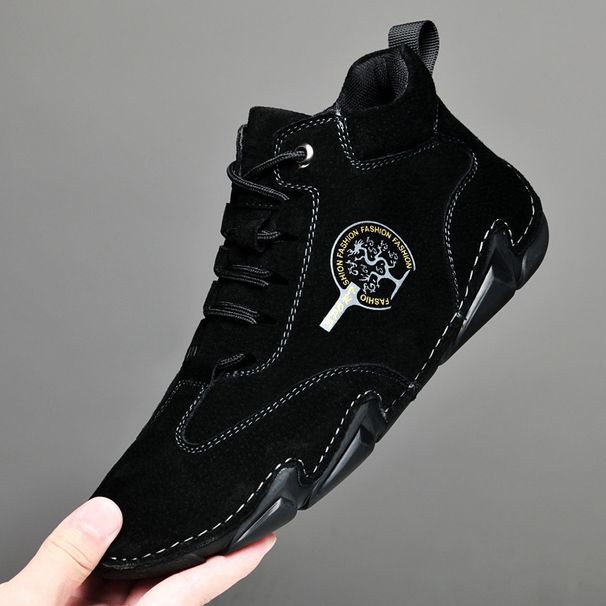 TerraStride Italian Clearance Men's Genuine Leather Soft Sole Non-Slip Sports Casual Fleece-Lined Cotton Shoes Large Size_vogvips.com