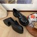 wangjia Wangjia Round Toe Thick Sole Women S Black College Loafers Versatile British Style Formal JK Shoes_vogvips.com