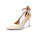Women's High-heeled Shoes 2024 New Spring-summer French Beige Professional Pointed-toe Backless Strap Sandals With Thin_vogvips.com