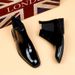 Chelsea Boots Men's Glossy Leather Boots Small Square Head Short Boots High Top Business Leather Shoes Patent Leather Men's Boots_vogvips.com