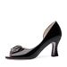 Fish Mouth Sandals Women's Fashion Outer Wear Middle Heel Fairy Style Korean Version Versatile Open-toed Patent Leather Shoes_vogvips.com