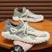 Men's Trendy Affordable Luxury Summer Shoes Breathable Flyknit Mesh Athletic Casual Thick Soled Non Slip Comfortable Sock Shoes_vogvips.com
