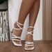 2026 Summer New Square-Toe High-Heel Sandals For Women With Cross-Straps And Buckles, Chunky Heel Sandals, Wholesale_vogvips.com