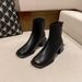 MTX French British Style Chunky 2025 New Autumn Winter Fashion Versatile Slim High Heel Short Boots For Women_vogvips.com