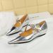 3683-6K92 Hand Grip Pattern Shallow Mouth Slope Heel Metal Decorative Strap Women's Single Shoe_vogvips.com