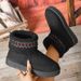 Women's Shoes Plus Size Cotton Shoes Women's Winter New Style Ethnic Style Outerwear Fleece Lined Warm Thick Soled Snow Boots_vogvips.com