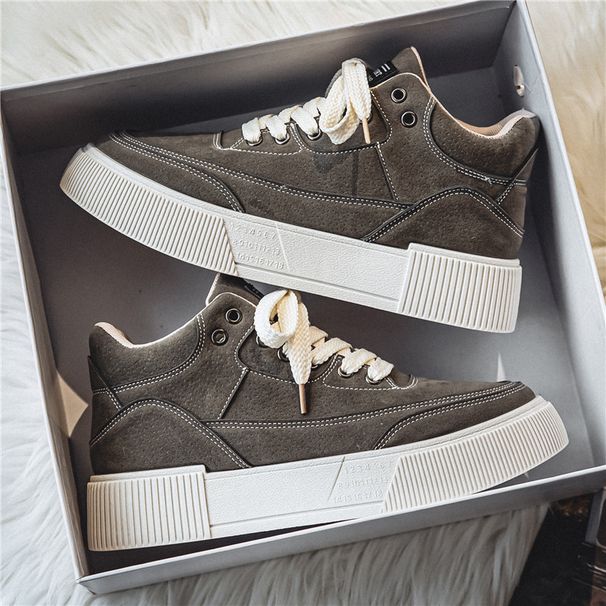 Canvas Men's For High School Students In Autumn, Korean Version, Easy To Wear, Medium Top Sports And Leisure Skateboard_vogvips.com